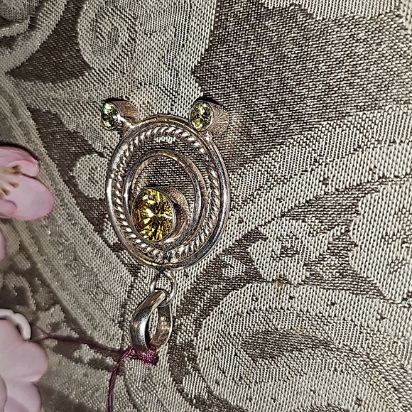 New Sterling Silver Citrine multi gemstone pendant - Picture 3 of 7